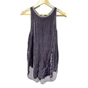 Aritzia Wilfred Purple Velvet Tank Top with Silk Size M